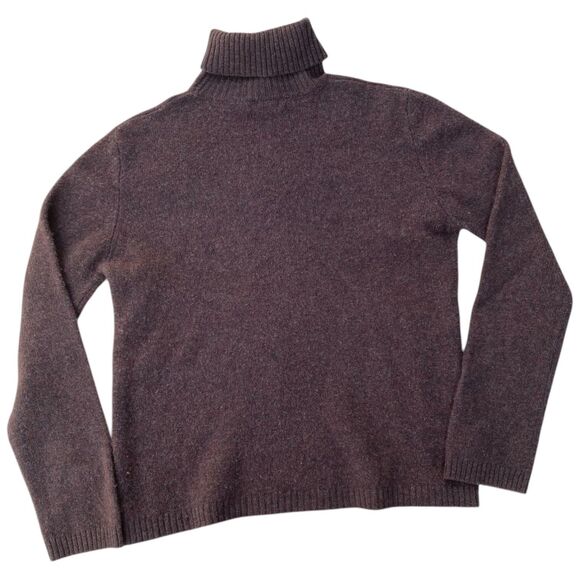 Deane & White Lambswool Argyle Turtleneck Sweater Brown Size L Cabincore - Picture 5 of 11